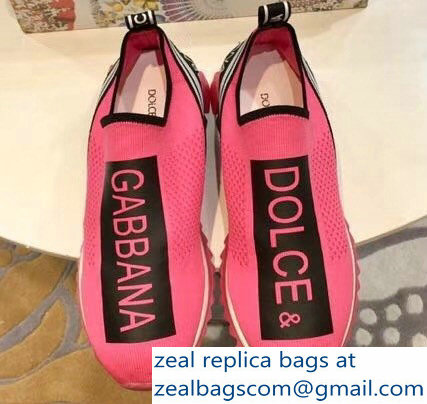 Dolce & Gabbana Branded Sorrento Lovers Sneakers Fuchsia 2018